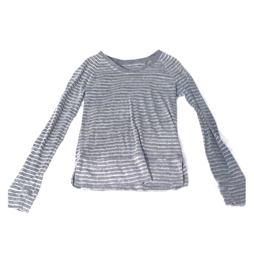 Grey and white striped long sleeve